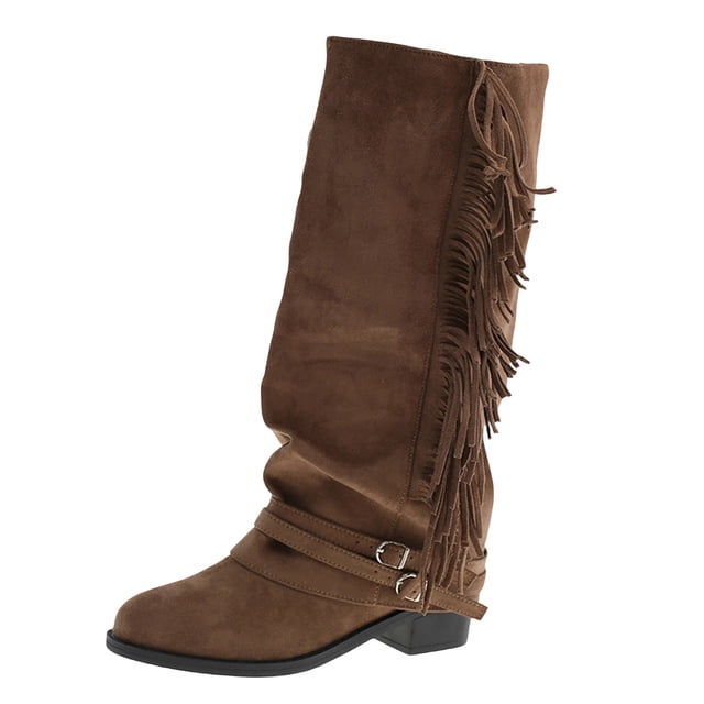 Birdeem Women's Large Size Heel Boots, Fall Winter Fashion, Comfortable Height-Enhancing, Cowboy Style