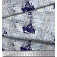 thumbnail image 3 of Soimoi polyester Crepe Fabric Fish & Ship Ocean Printed Fabric 1 Yard 52 Inch Wide, 3 of 3