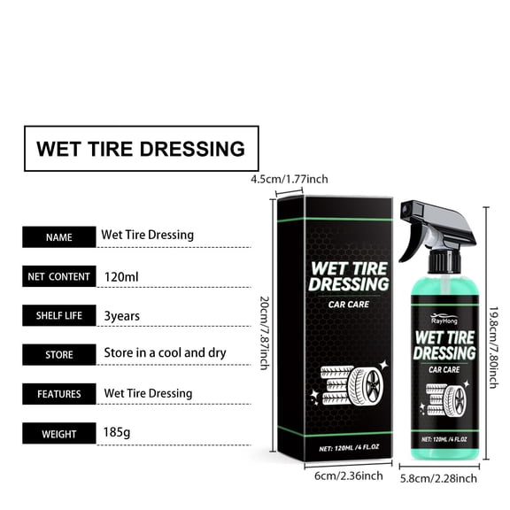 Momihoom Wet Tire Dressing, Professional Car Tire Shine and Hydrophobic Protection Spray