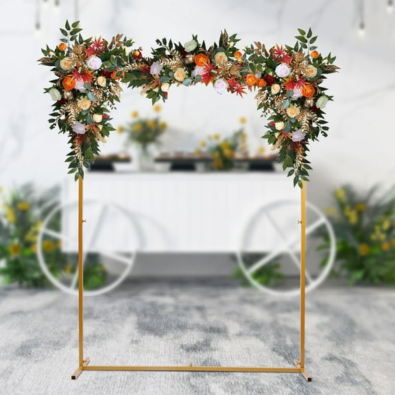 Wedding Arch Stand with Bases,Easy Assembly Square Garden Arch Metal Abor for Weddings Quinceaneras Party Event Decoration