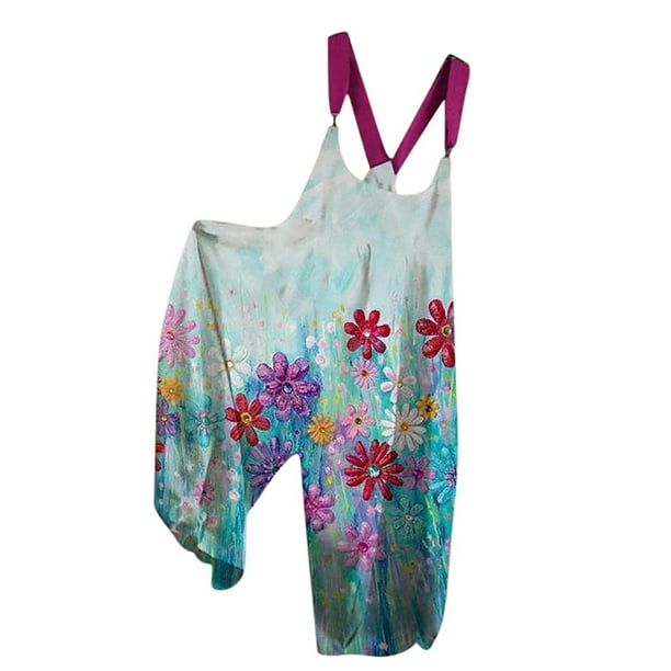 Mono de mujer, monos, monos para mujer, estampado de verano, sin mangas, sin espalda, holgado, monos largos, mono Odeerbi ODB-2