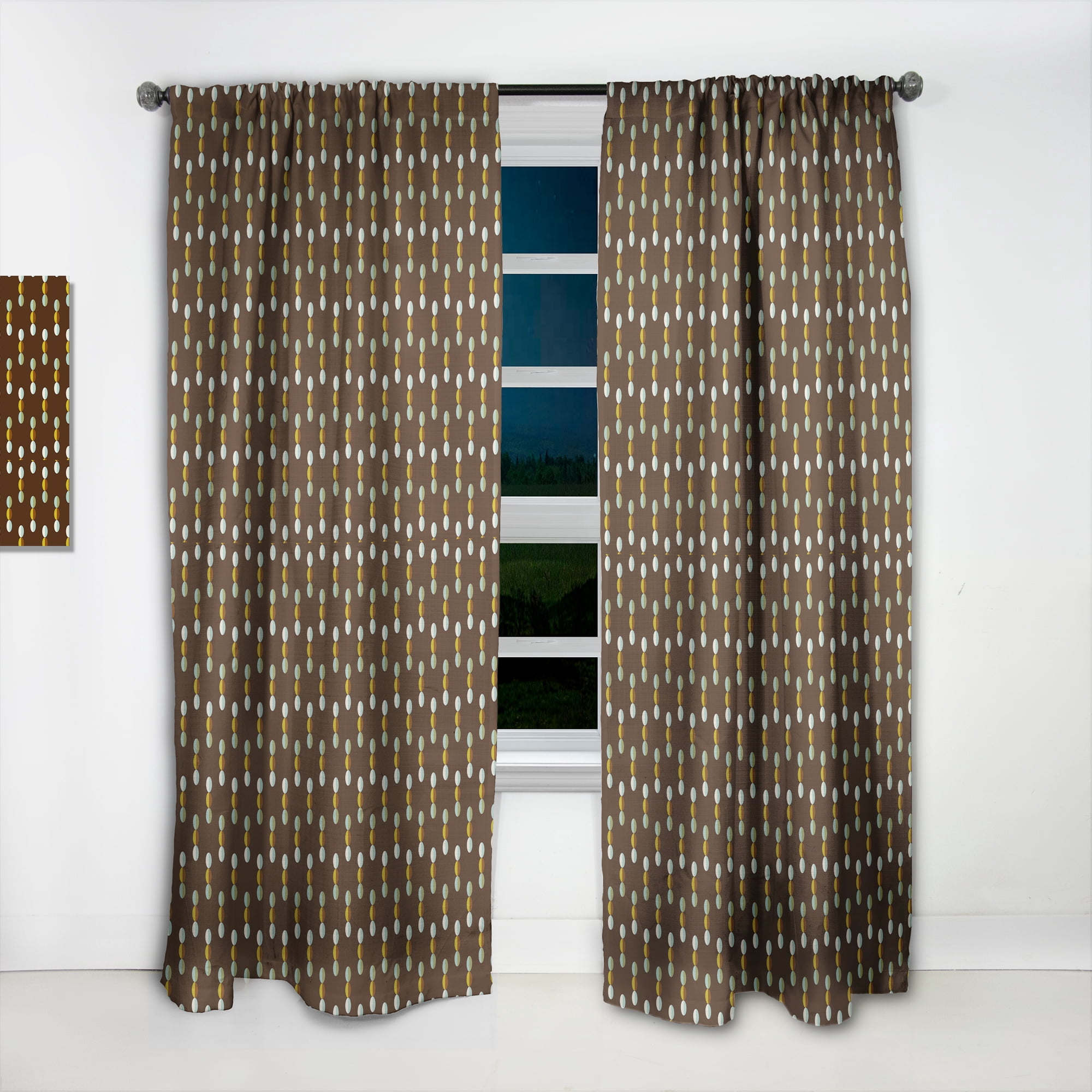 Designart 'Mod Dots Geometric' Mid-Century Modern Curtain Panel