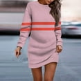 thumbnail image 2 of Women's Casual Long Sleeve Striped Sweatshirt Dress Comfortable Loose Fit Pullover Tunic, 2 of 5