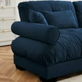 thumbnail image 2 of Soft Velvet L Shaped Sectional Sofa, 4 Seater, Blue, 2 of 11
