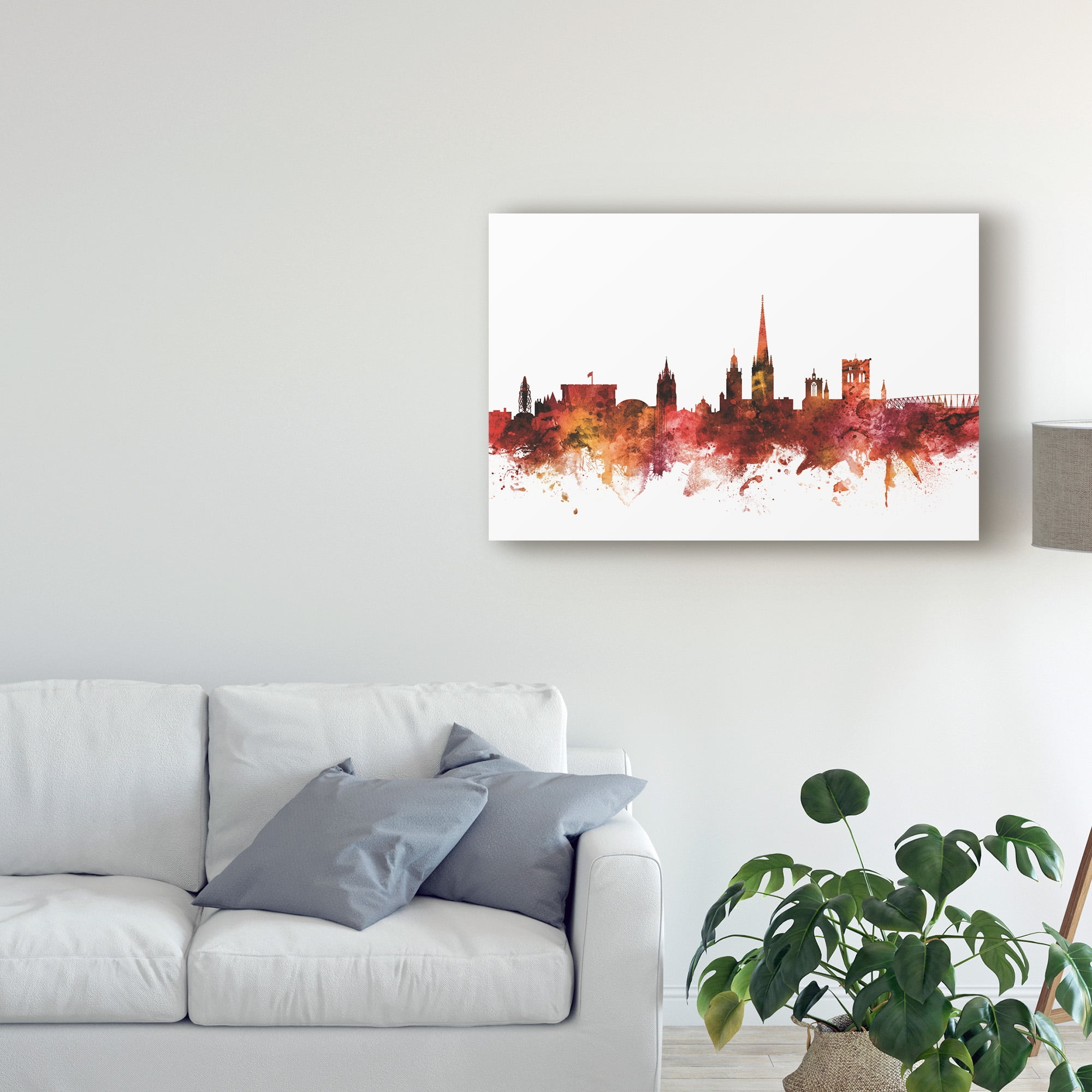 Trademark Fine Art 'Norwich England Skyline Red' Canvas Art by Michael Tompsett