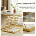 thumbnail image 4 of Tribesigns Square Side Table Set of 2, White Gold End Table 2-Tier End Table Modern Bedside Table with Storage for Couch, Living Room, 4 of 5