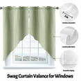 thumbnail image 3 of Sage Green Gradient Swag Valances for Windows 2 Pack Abstract Texture Modern Simple Swag Kitchen Curtains 36 Inches Long Rod Pocket Short Window Treatment for Kitchen Bathroom 36"x36", 3 of 8