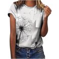 thumbnail image 2 of Gaecuw Womens Summer Tops Tops Blouses Short Sleeve T Shirts Regular Fit Pullover Tees T-Shirts Dandelion Print Tops Crew Neck Blouses Casual T Shirts Durable Soft Lightweight Breathable Tees Tops, 2 of 6
