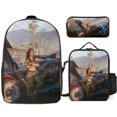 thumbnail image 1 of Cyberpunk heroes Backpack Academic Artisan Set Crafted Bookbag with Gourmet Lunch, 1 of 5