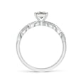 thumbnail image 2 of ANGARA Natural Princess-Cut Diamond Ring with Scrollwork in 14K White Gold for Women (Size-4.7mm| Color-K| Clarity-I3) | April Birthstone, Anniversary, Jewelry Gift for Women | Natural Diamond Ring, 2 of 8