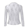 thumbnail image 6 of SHITINN Mesh Long Sleeve Layering Top for Women Neck Floral Embroidery Sheer See Through Tee Shir Short Sleeve Womens Tops Womens Blouses Casual Summer Top, 6 of 6