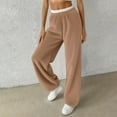 thumbnail image 3 of Plebaso Women's Fuzzy Fleece Pants Elastic High Waist Wide Leg Pants Soft Thermal Plush Pajama Trousers, 3 of 7