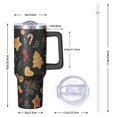 thumbnail image 3 of 1pc Christmas gingerbread man 40oz Tumbler with Straw & Handle - Insulated Stainless Steel Cup | Holiday Gift for Man Women (Christmas, Valentine's, Birthday), 3 of 5