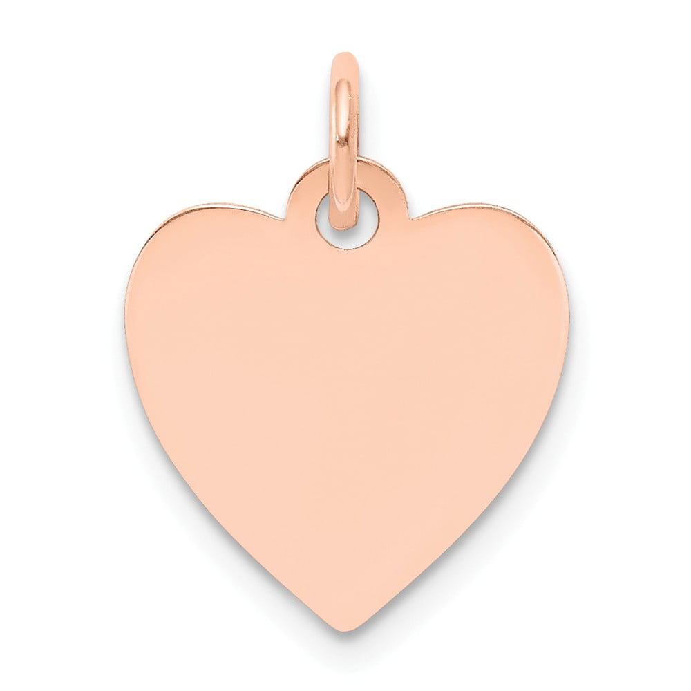 14k Plain .011 Gauge Engravable Heart Disc Charm