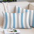 thumbnail image 3 of Blue Grey Stripe Pillow Covers 20x26 Inch Standard Size, Modern Farmhouse Vertical Striped Decorative Pillowcase with Zipper, Microfiber Breathable Pillowcases for Sofa Bed Living Room, 3 of 9