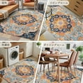 thumbnail image 6 of 3x5Ft Area Rugs, Blue Non-Skid Rubber Backing Large Rectangle Rugs - Living Room Bedroom Home Office, Ethnic Middle Century Geometric Abstract Western Indoor Floor Mat Carpets Washable Rug, 6 of 9