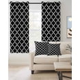 thumbnail image 2 of Black Morocco Blackout Curtains 90 Inches Length, Farm Country Moroccan Geometric Plaid Window Treatment Thermal Insulated Drapes for Bedroom Living Room 2 Panels 104x90 Inches, 2 of 8
