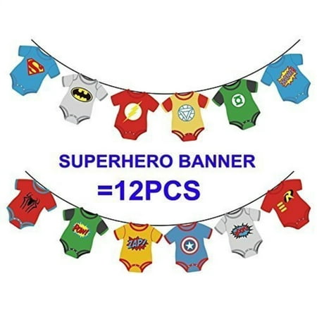 Cake Mania Superhero Baby Marvel Avengers Party Banner Decorations- Baby Shower, First Birthday Party,Nursery Decorations, DC Justice League