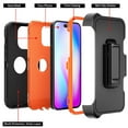 thumbnail image 6 of Xhy iPhone 14 Pro Case with Belt Clip Holster+Screen and Lens Protector Military Grade Heavy Duty 3 in 1 Shockproof Armor Rugged Durable Detachable for iPhone 14 Pro 6.1 inch 2022 Phone - Black+Orange, 6 of 10