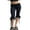 Black, variant on Rdhnmea Women Capri Pants Solid Color Elastic Waist Tie-Up Cropped Pants
