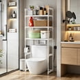 thumbnail image 7 of FEOLGEHLY Over Toilet Storage Rack, 56.5-Inch Tall Storage Rack with Multi-Layer Bathroom Shelf, Freestanding Bathroom Organizer for Toiletries, Space-Saving 56 Inch Toilet Storage (White), 7 of 7