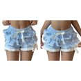 thumbnail image 5 of Gupgi Women Ruffles Shorts Harajuku Bow Lace Sleep Shorts Pajama Short  Pants, 5 of 5
