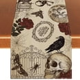 thumbnail image 2 of 3 piezas Camino de mesa de Halloween Decoración de fiesta de Halloween 13x72 pulgadas Lino Patrón de castillo fantasma Decoración de mesa para mantel de hogar, 2 of 5