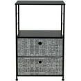 thumbnail image 5 of Sorbus Nightstand 2-Drawer Shelf Storage - Bedside Furniture & Accent End Table Chest for Home, Bedroom, Office, College Dorm, Steel Frame, Wood Top, Easy Pull Fabric Bins, 5 of 6