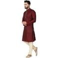thumbnail image 4 of SKAVIJ Men's Kurta Pajama Set for Men Indian Traditional Wear Party Dress Red M, 4 of 6