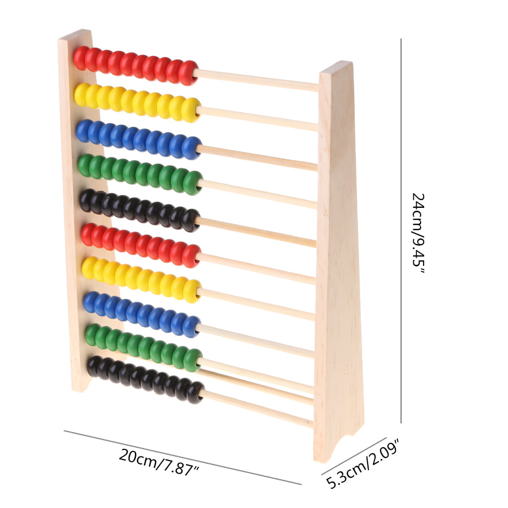 Wooden Bead Abacus Kids Educational Math Learning Colourful Toy Counting Numbers 