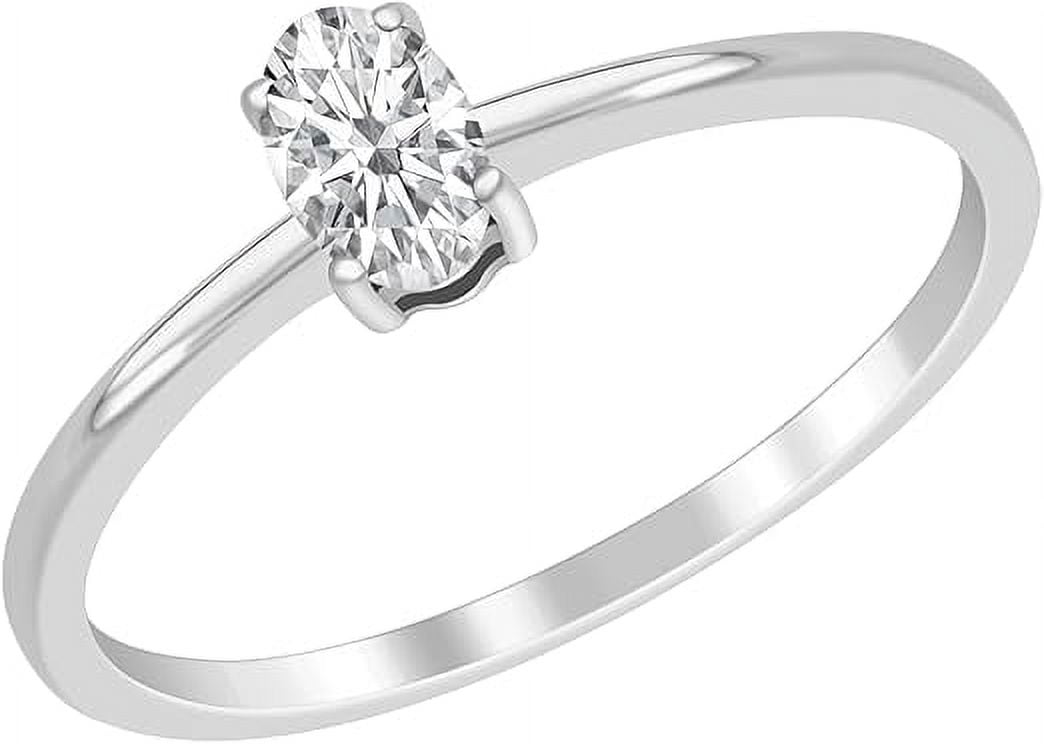 Oval Shape Moissanite Diamond Stackable Solitaire 925 Sterling Silver Engagement Ring for Women Tiny