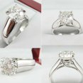 thumbnail image 2 of Engagement Wedding Solitaire Ring 14K White Gold Plated 925 Silver 2CT Round Cut Lab Created VVS1/D Diamond, 2 of 2
