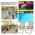 thumbnail image 6 of Costway 2 pcs Patio Folding Sling Dining Chairs Armrests Steel Frame Outdoor Beige, 6 of 8