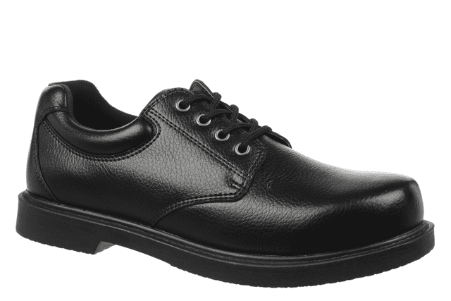 black polished non slip shoes
