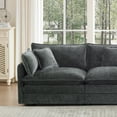 thumbnail image 4 of MIKIBAMA Grey Chenille Accent Chair with Ottoman for Living Room, Bedroom, Office Lounge, Reading - Adult, 4 of 7