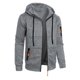 thumbnail image 5 of Ceisia Men's Loose Fit Heathered Hooded Zip-Up Sweatshirt with Contrast Zippers Gift, 5 of 7