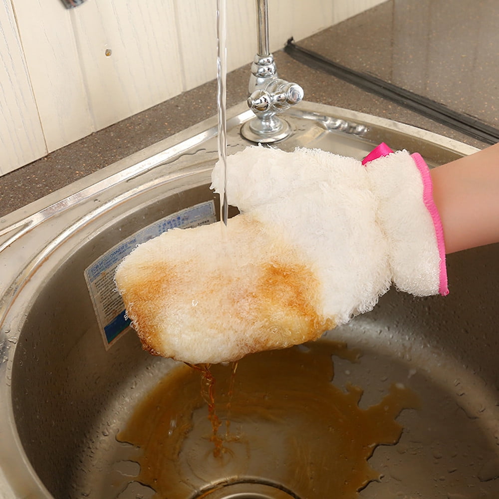 Nonstick Oil Dish Washing Gloves Kitchen Cleaning Brush Bowl