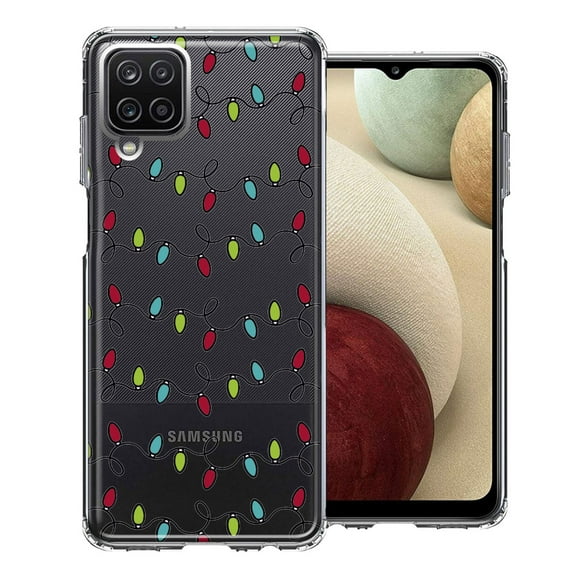 MUNDAZE For Samsung Galaxy A12 Vintage Christmas Lights Design Double Layer Phone Case Cover