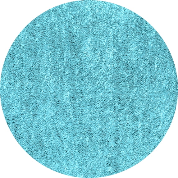Ahgly Company Indoor Round Abstract Light Blue Contemporary Area Rugs, 4' Round