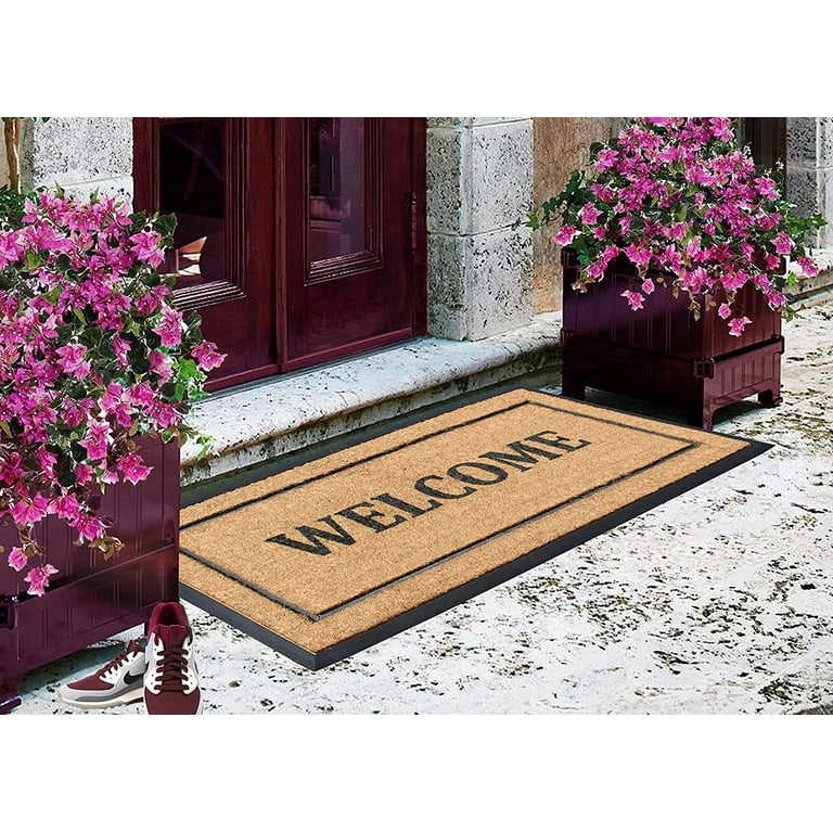 Bellaven Door Mat (24 inchx16 inch), Durable Welcome Mat Low Profile Floor Mat Front Doormat Indoor Outdoor Doormat Non Slip Rugs for Entryway, Patio