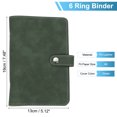 thumbnail image 2 of Uxcell A6 PU Leather Binder Cover, 6 Ring Loose Leaf Binder Protector Round Ring Binder Cover Refillable Notebook Binder for Meeting Photocard Budget Notebook Folder, Green, 2 of 6