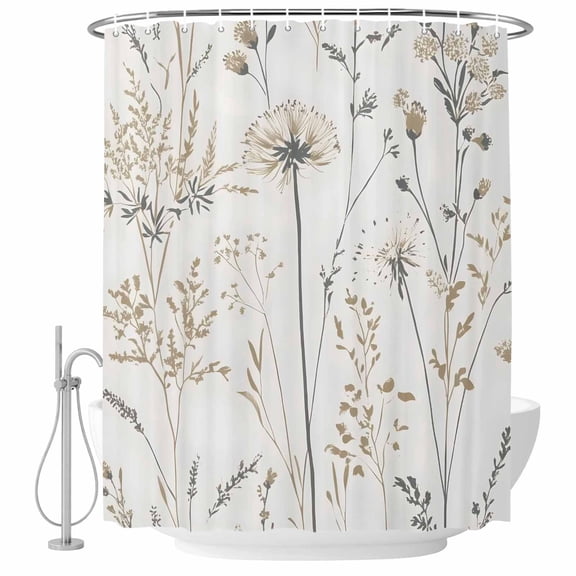 Decorative Shower Curtain Farmhouse Polyester Fabric Waterproof Bath Shower Curtains Bathroom Accessories Vintage Floral Botanical Shower Curtain 54x78 Inch for Home Hotel Watercolor Flower