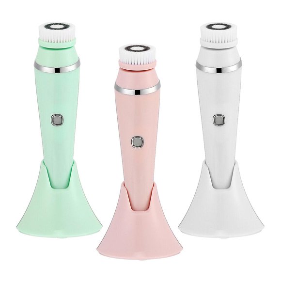 Electric facial wash brush waterproof silicone facial cleanser 4-in-1 cleaner -Green - -limenda
