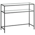 thumbnail image 1 of VASAGLE 39.4 Inch Console Sofa Table, Modern Entryway Table, Tempered Glass Table, Metal Frame, 2 Shelves, Adjustable Feet, for Living Room, Hallway, Black, 1 of 7