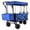 Blue, variant on Collapsible Wagon with Canopy, 220lbs Foldable Wagon, Beach Wagon Cart with Big Wheels and Canopy with Adjustable Push Pulling Handles