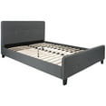 thumbnail image 3 of BizChair Queen Size Three Button Tufted Upholstered Platform Bed in Dark Gray Fabric, 3 of 7