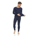 thumbnail image 5 of BILLIONHATS 2pc Thermal Sets for Men, Base Layer Long Johns Underwear, Top & Bottom, Cotton, Solid Colors (Large, 24 Pack Navy Blue), 5 of 7