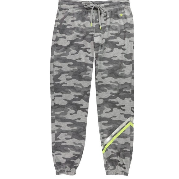 P.J. Salvage Womens Camouflage Pajama Jogger Pants, Grey, Small