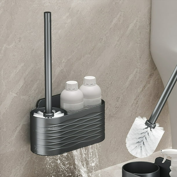 Cepillo de Inodoro con Mango Largo y Cerdas de Acero Inoxidable. Moderno y Compacto, Ideal para La Limpieza Del Baño.