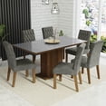 thumbnail image 2 of Juego de Comedor Mesa Tablero de Vidrio 6 Sillas Marrón/Gris/Plateado Geórgia Madesa, 2 of 8
